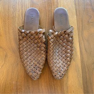 St. Agni woven leather slides